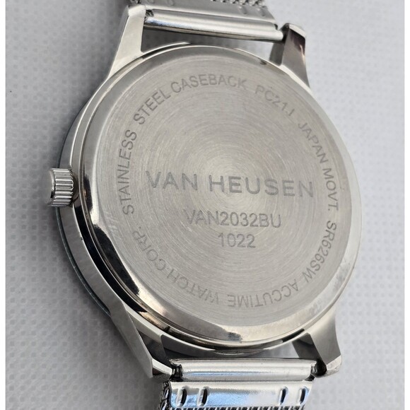 Men's Van Heusen Classic Round Blue Dial Silver Mesh Band Quartz Watch 14 - Picture 9 of 9